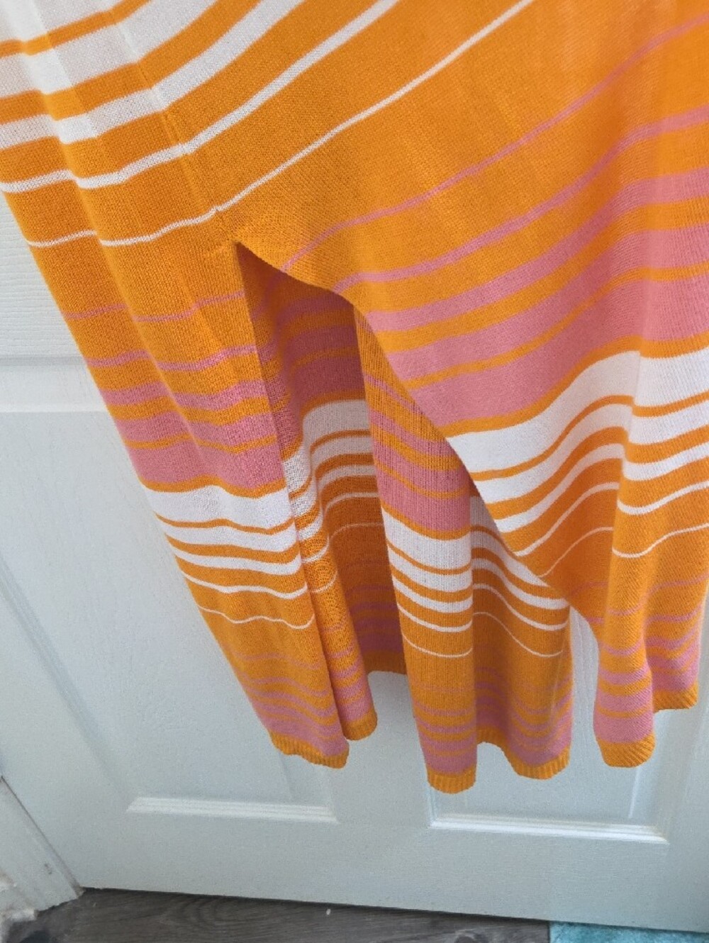 Ashley Stewart Orange Pink Striped Long Cardigan - Picture 5 of 7